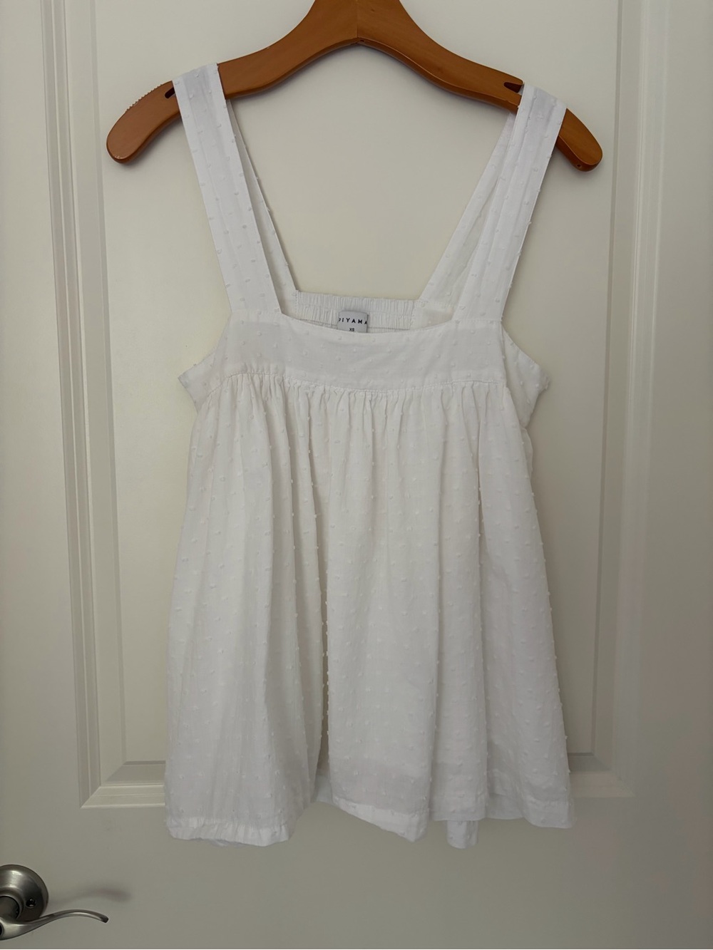 Ivory Swiss Dot Square-Neck Tank Top by J.Crew